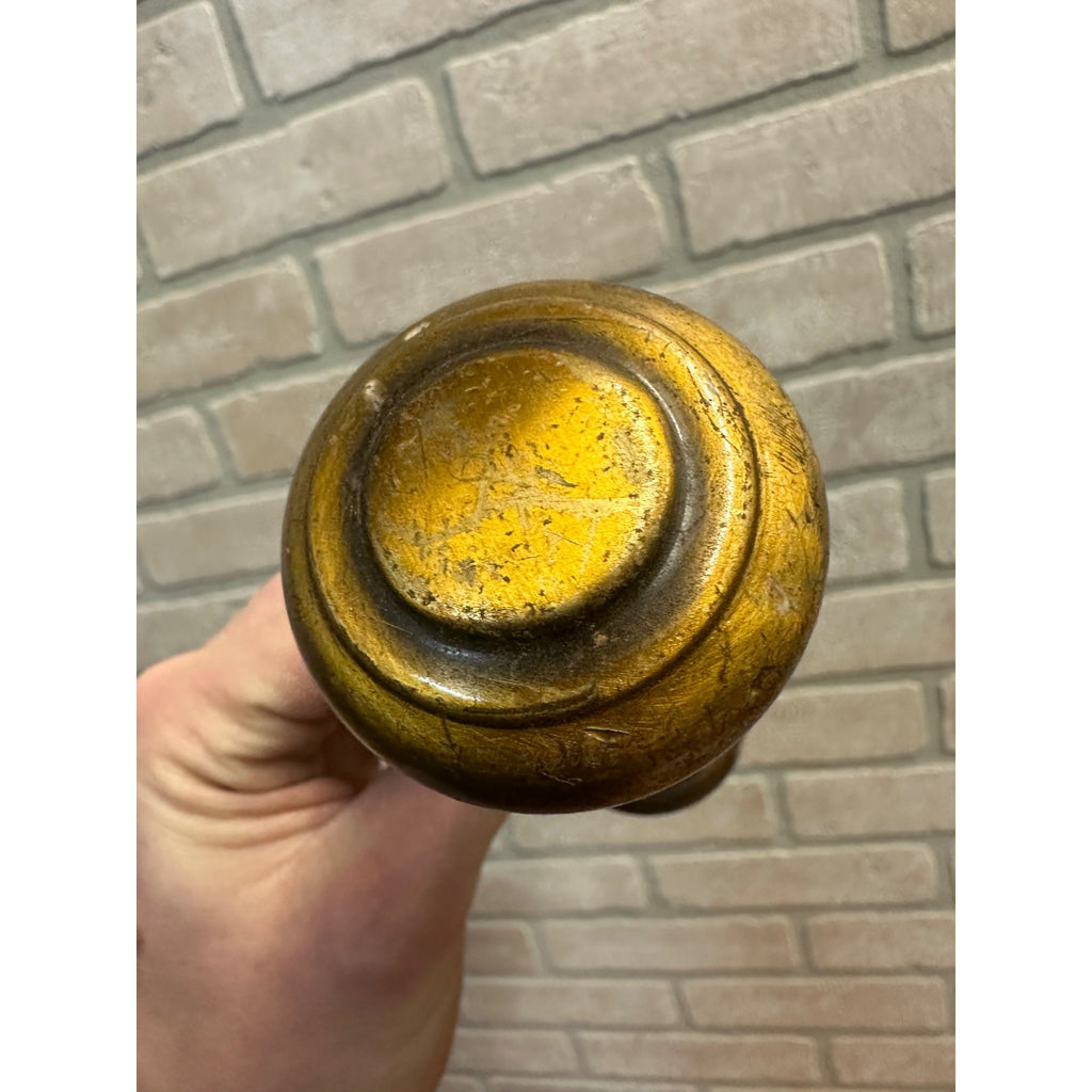 Pair Antique Vintage Bronze Brass Art Deco Door Knobs Hollow Concentric 2 1/4"
