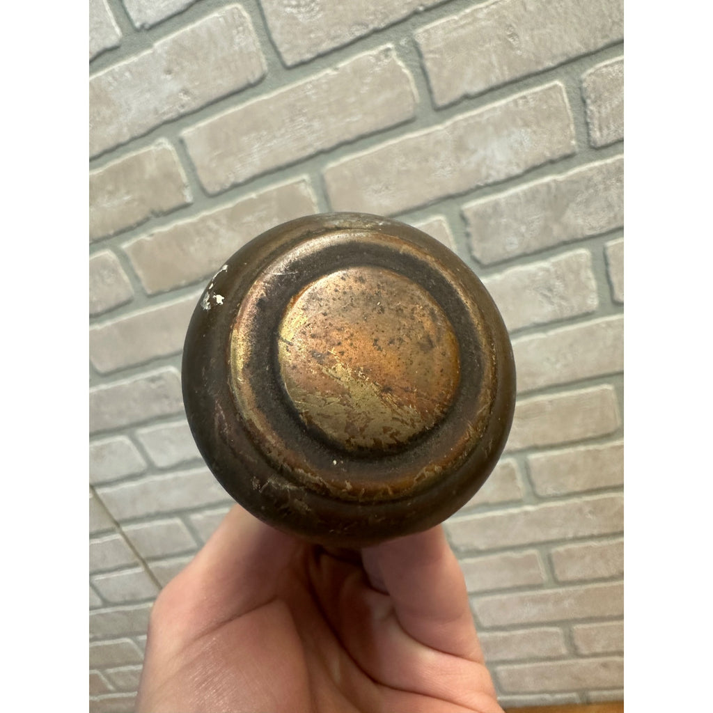 Pair Antique Vintage Bronze Brass Art Deco Door Knobs Hollow Concentric 2 1/4"
