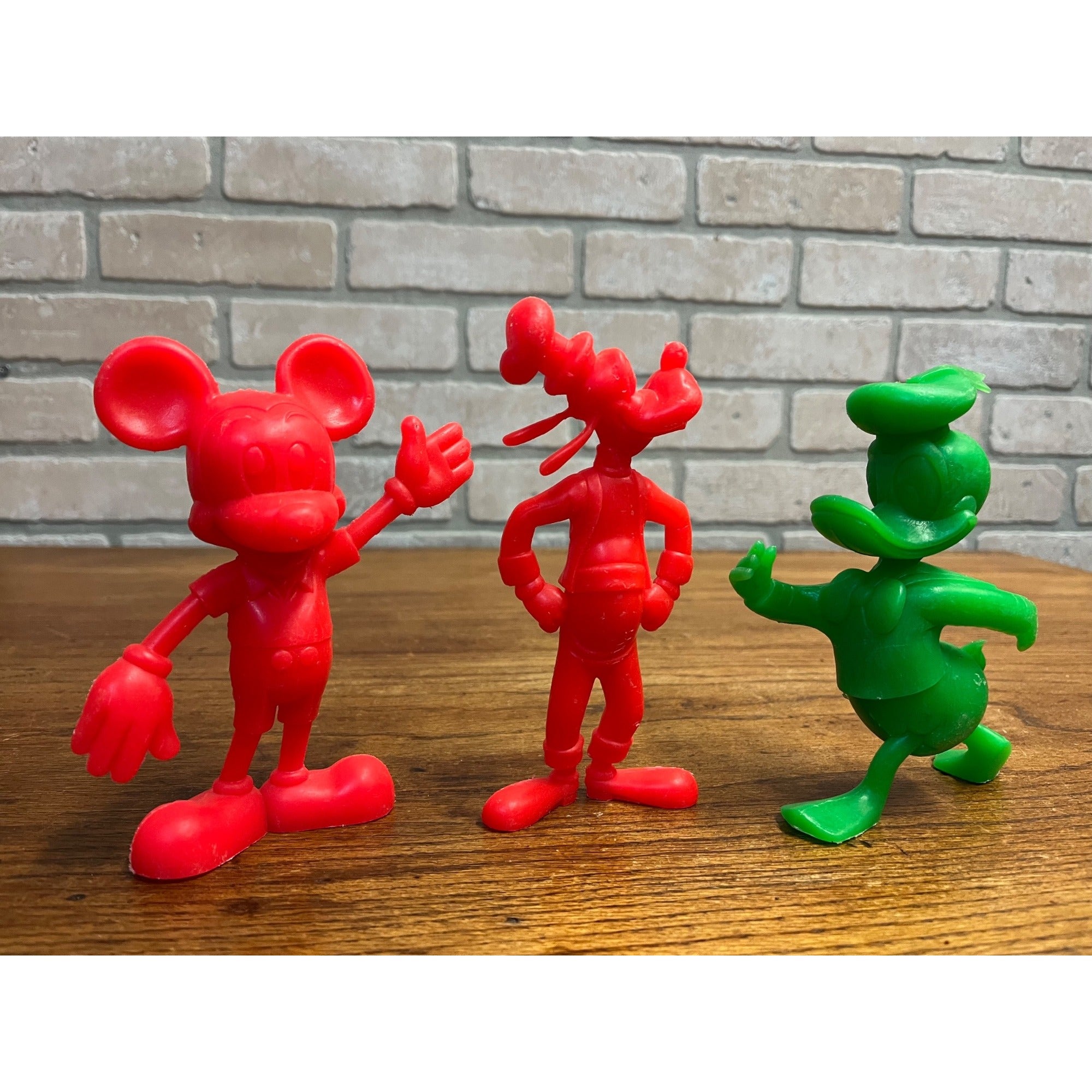 Vintage 1970s Louis Marx Disney Figures Lot (3) Mickey mouse Donald Duck Goofy