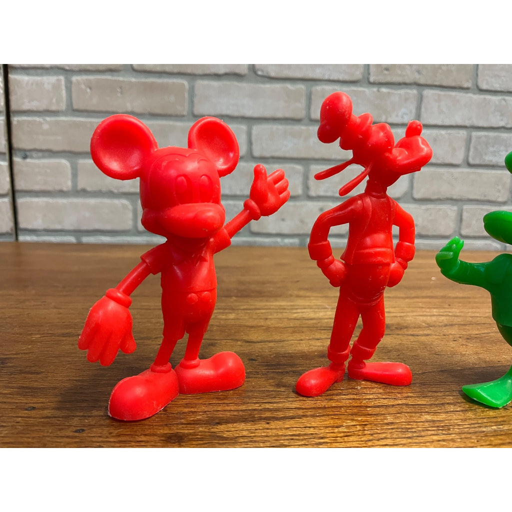 Vintage 1970s Louis Marx Disney Figures Lot (3) Mickey mouse Donald Duck Goofy