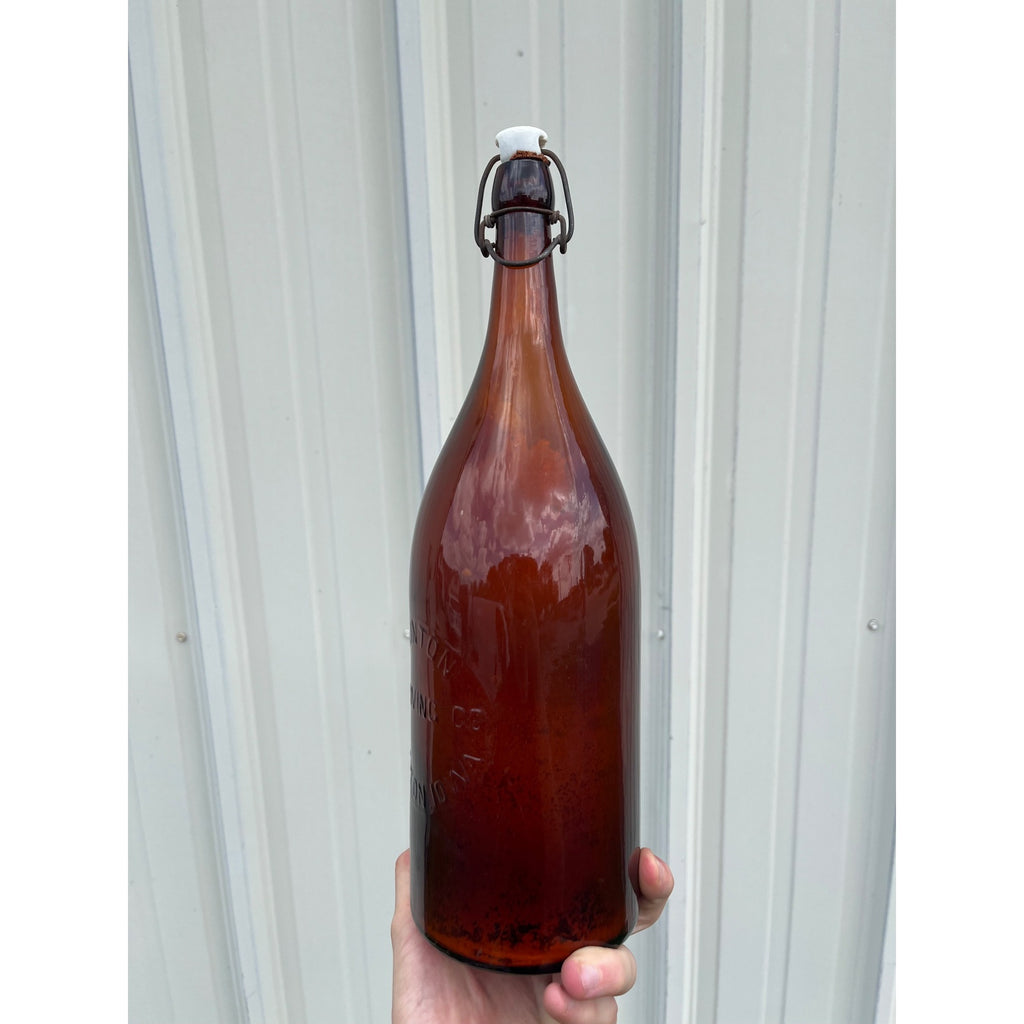 Pre-Pro Clinton Brewing Co. Iowa Amber Half Gallon Picnic Beer Blob Bottle