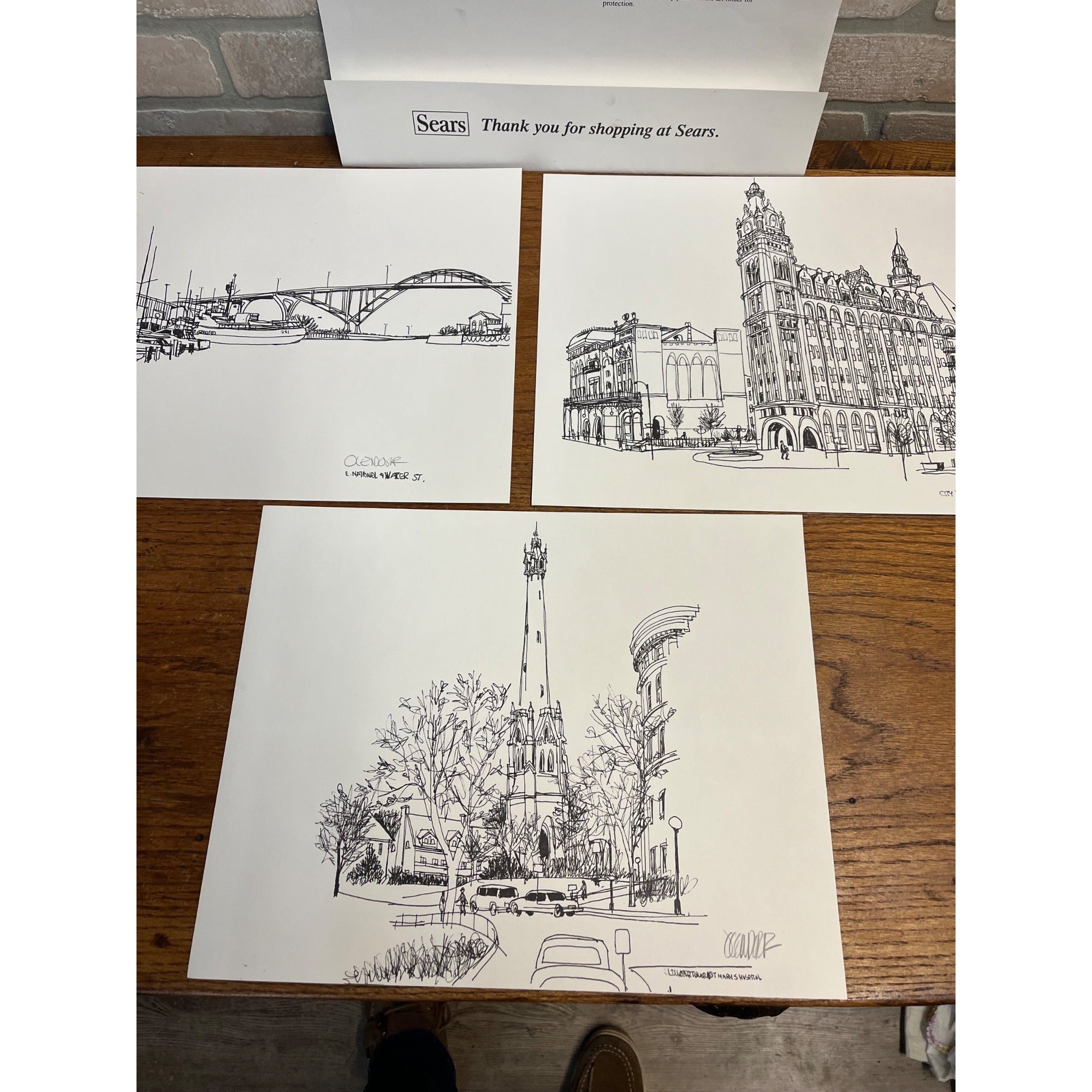 Bill Olendorf & Sears 3 Hand Signed Orig. Gallery Art Prints Historic Milwaukee