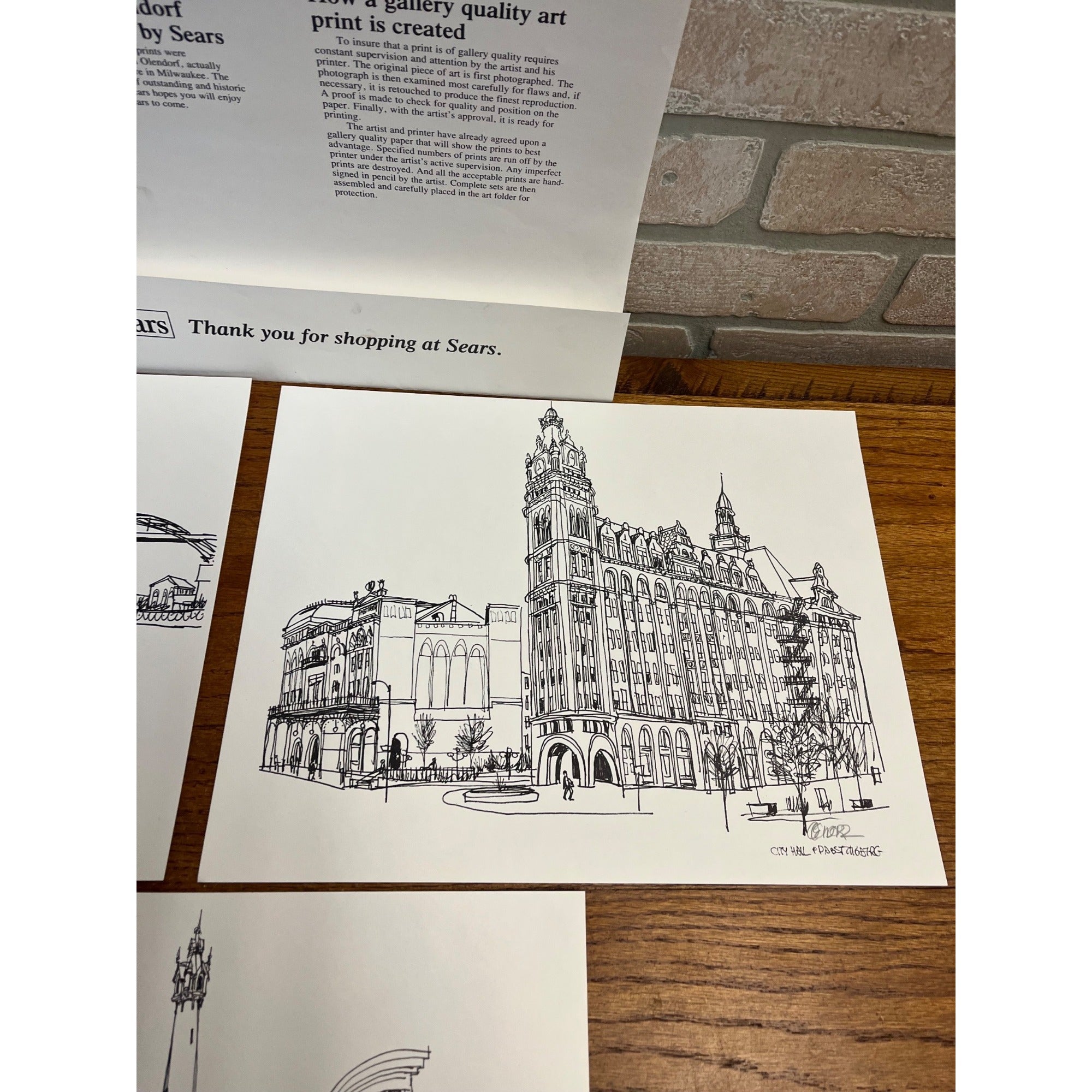 Bill Olendorf & Sears 3 Hand Signed Orig. Gallery Art Prints Historic Milwaukee