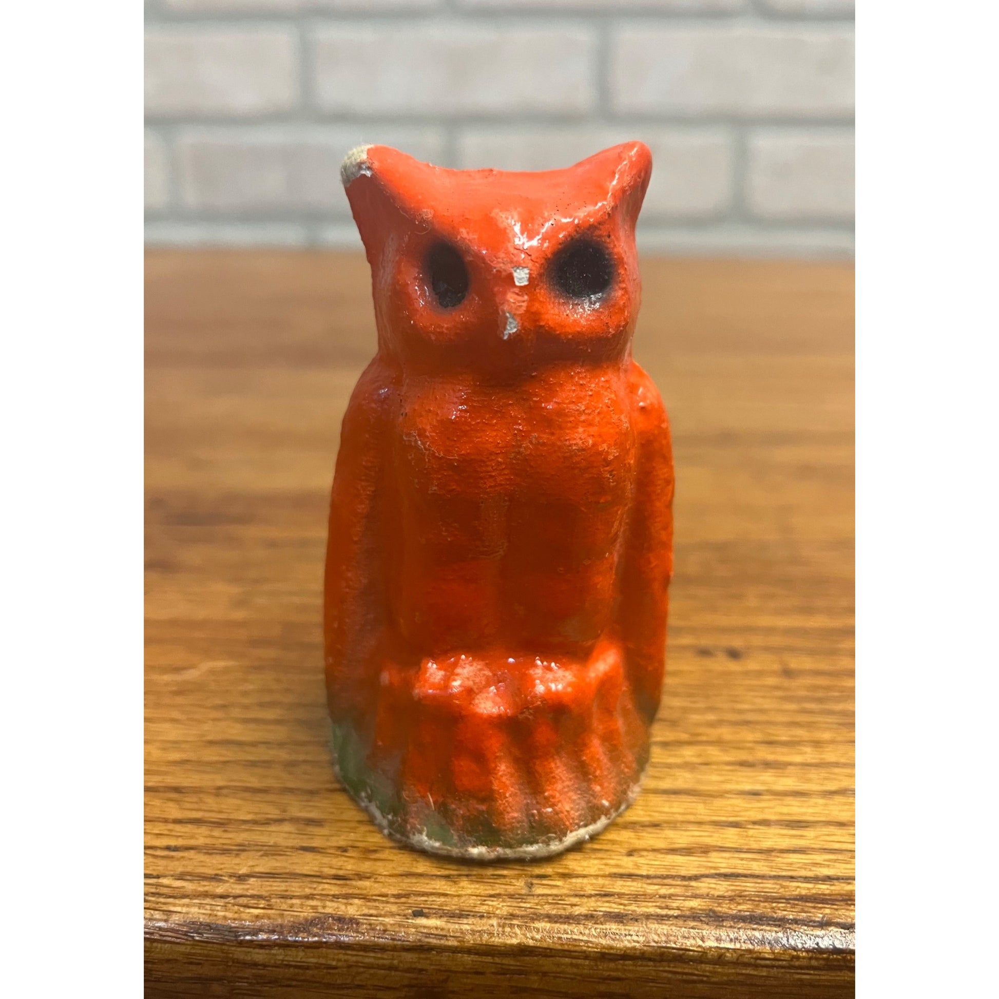 Vintage Halloween Paper Mache Pulp Owl Figure RARE Antique Old