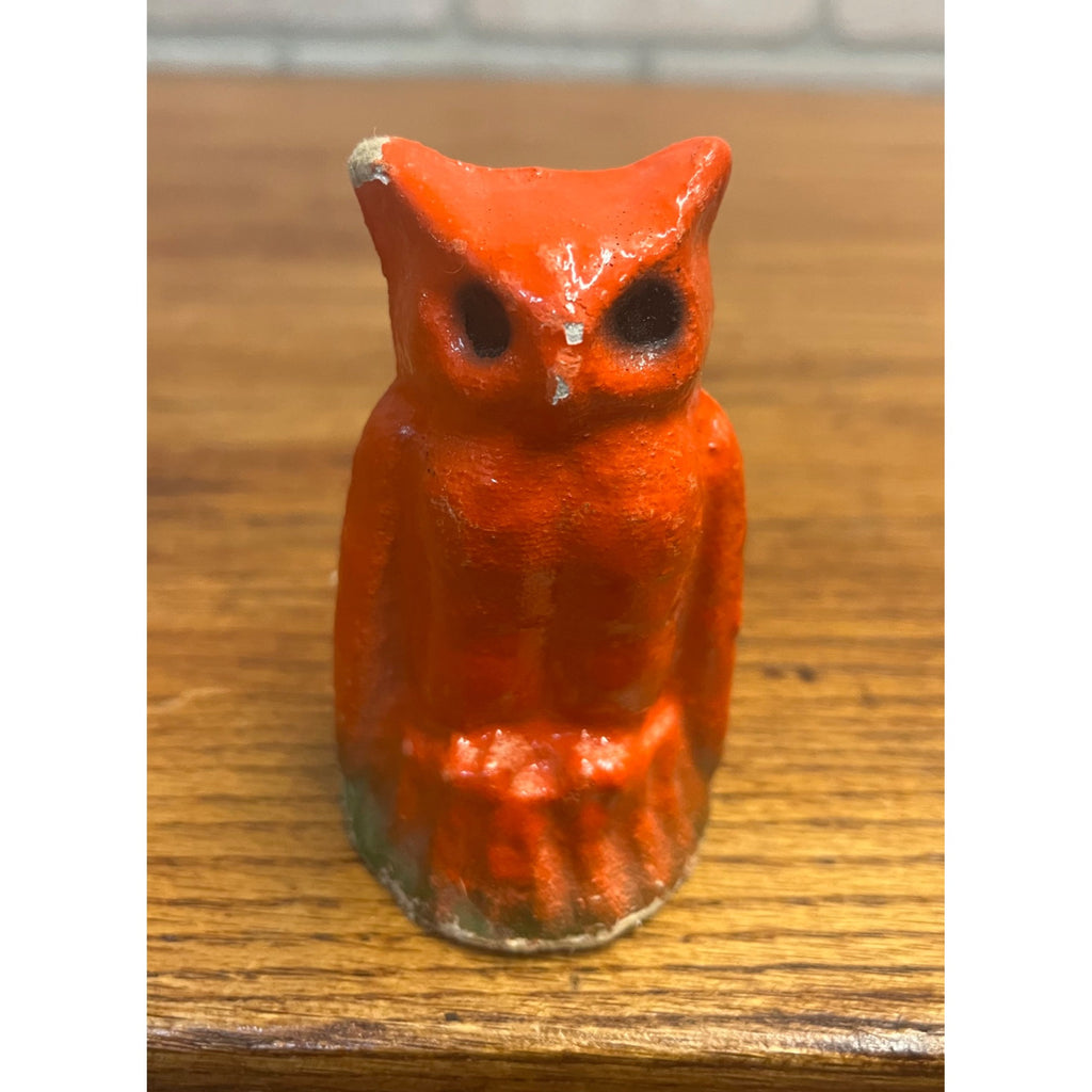 Vintage Halloween Paper Mache Pulp Owl Figure RARE Antique Old