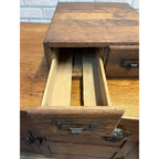 Vtg Antique Two (2) Drawer Oak Library Card Catalog Index File Cabinet Wood Box