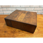 Vtg Antique Two (2) Drawer Oak Library Card Catalog Index File Cabinet Wood Box