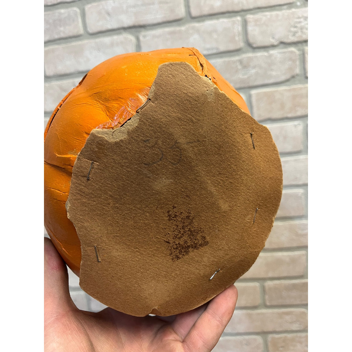 Antique 1920s Halloween German LARGE Jack o' Lantern JOL Pressed Cardboard 8"