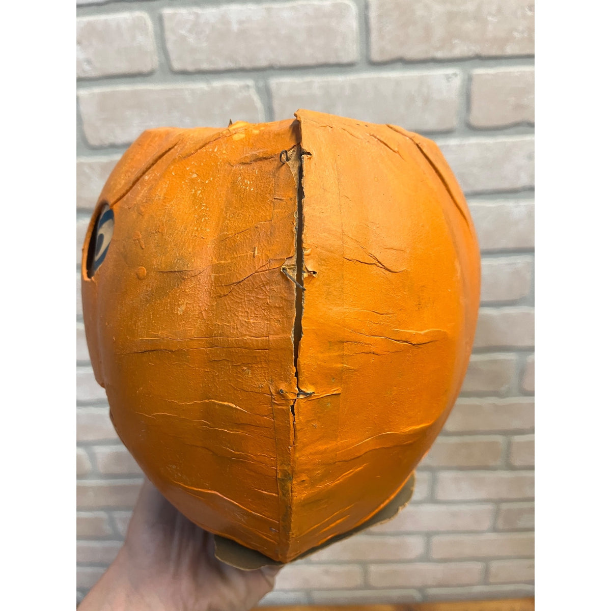 Antique 1920s Halloween German LARGE Jack o' Lantern JOL Pressed Cardboard 8"