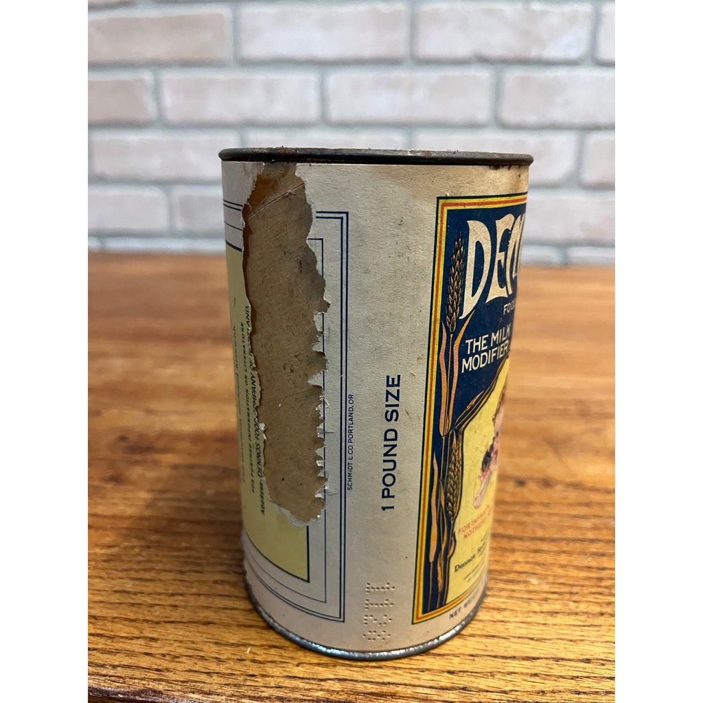 Vintage 1924 Dennos Baby Food Milk Modifier Portland, OR FULL Can Advertising