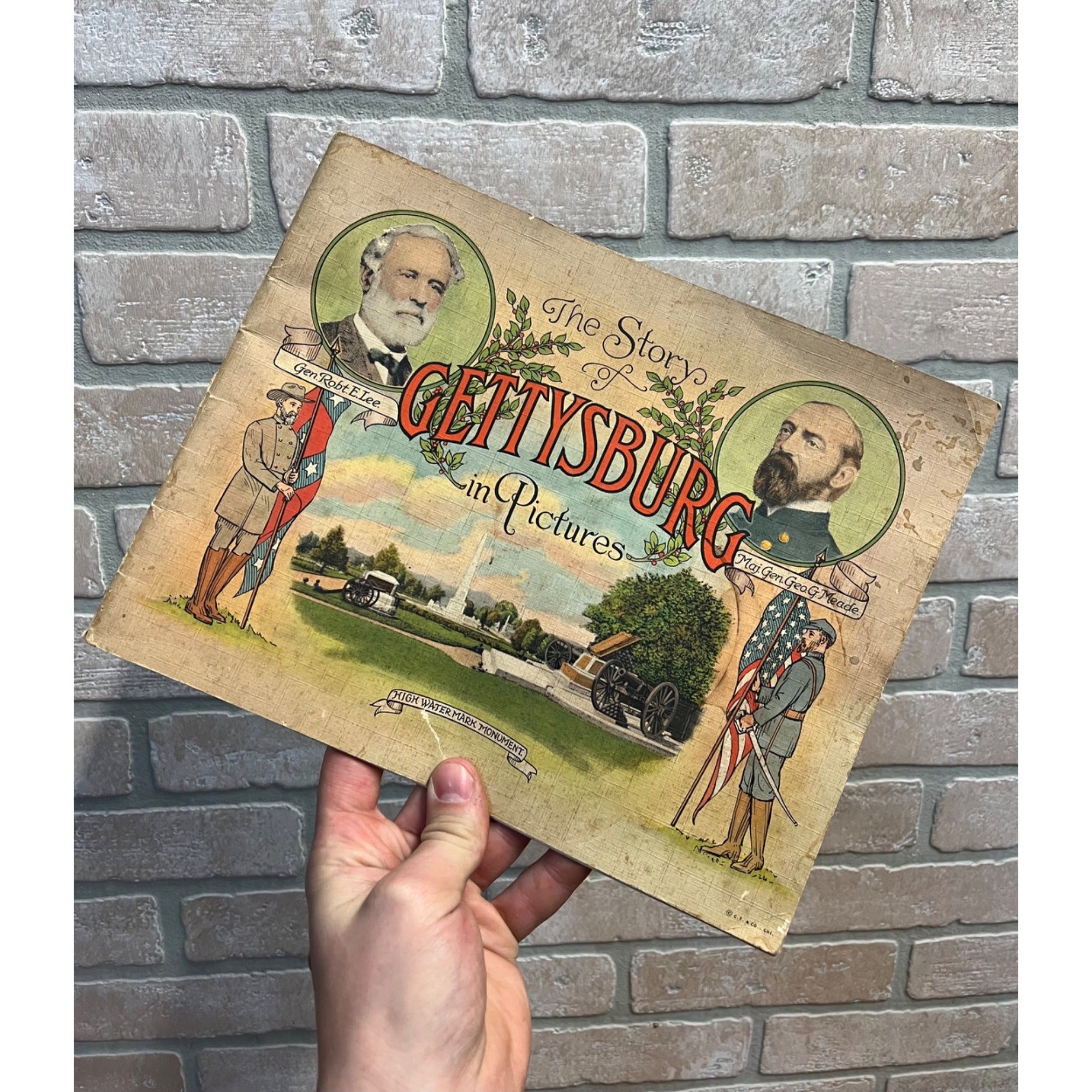 Vintage 1930s The Story Gettysburg In Pictures Blocher's Softcover Book C.T.& Co