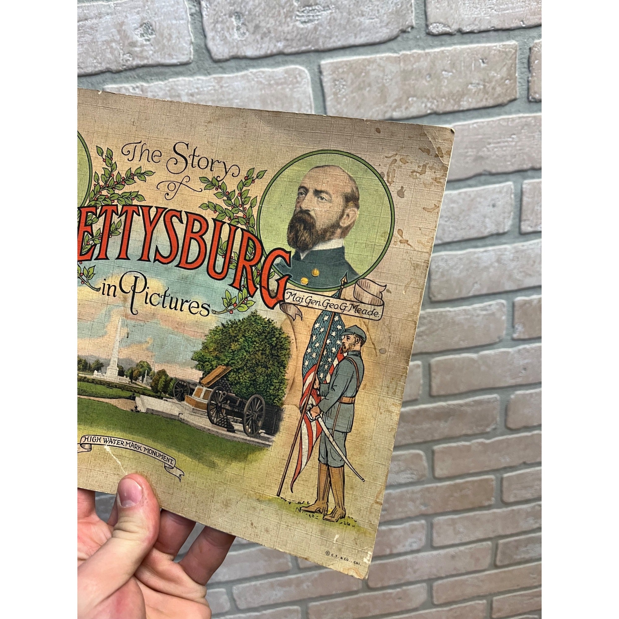 Vintage 1930s The Story Gettysburg In Pictures Blocher's Softcover Book C.T.& Co
