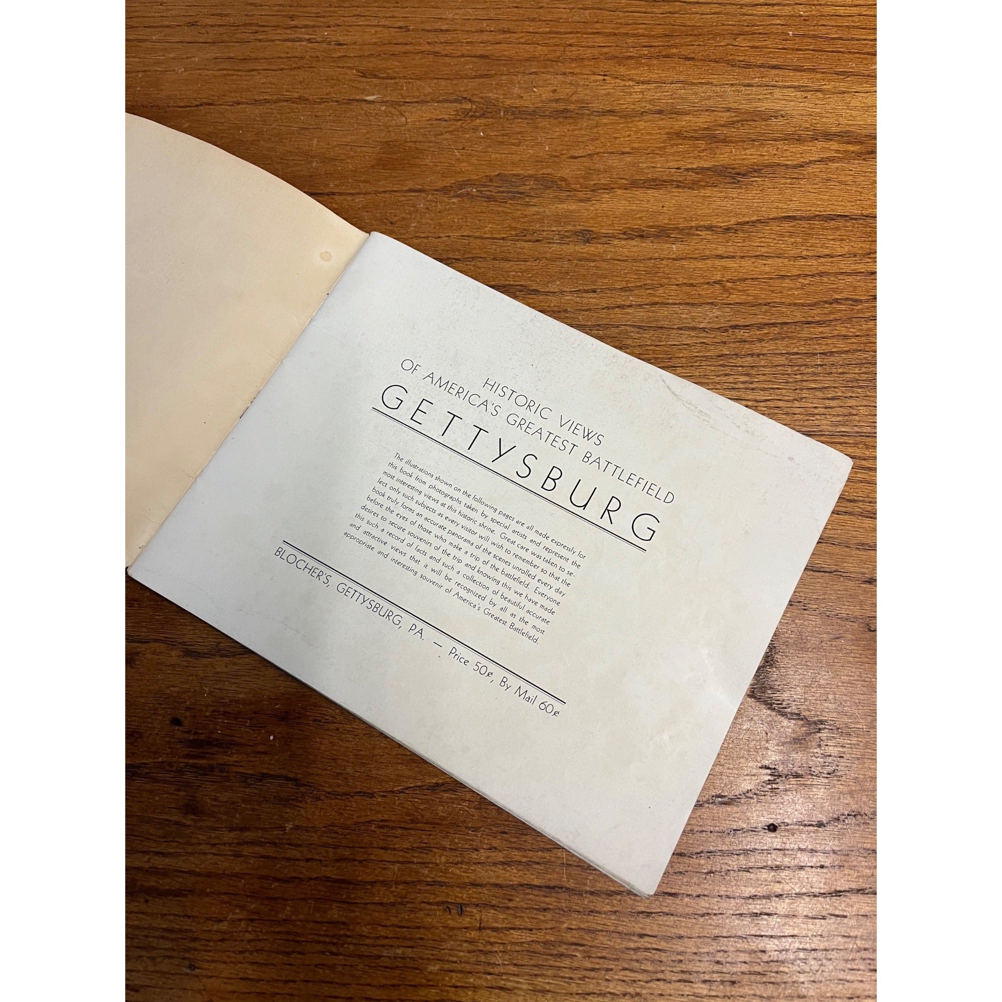 Vintage 1930s The Story Gettysburg In Pictures Blocher's Softcover Book C.T.& Co