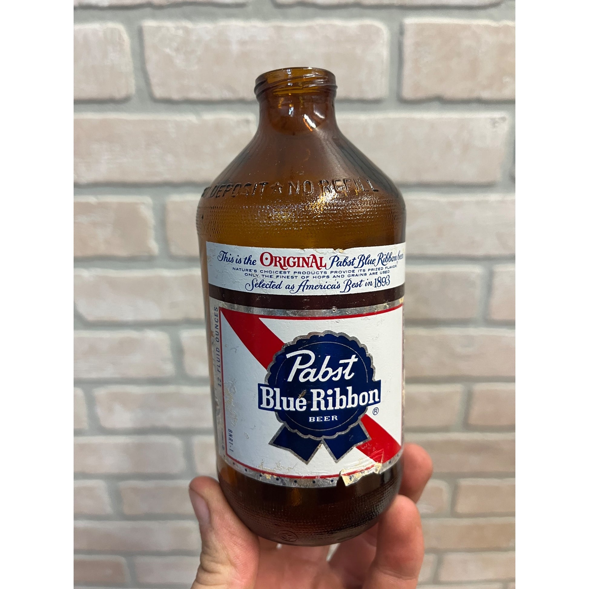 Vintage Pabst Blue Ribbon beer Stubby Beer Bottle Short 12oz EMPTY Milwaukee