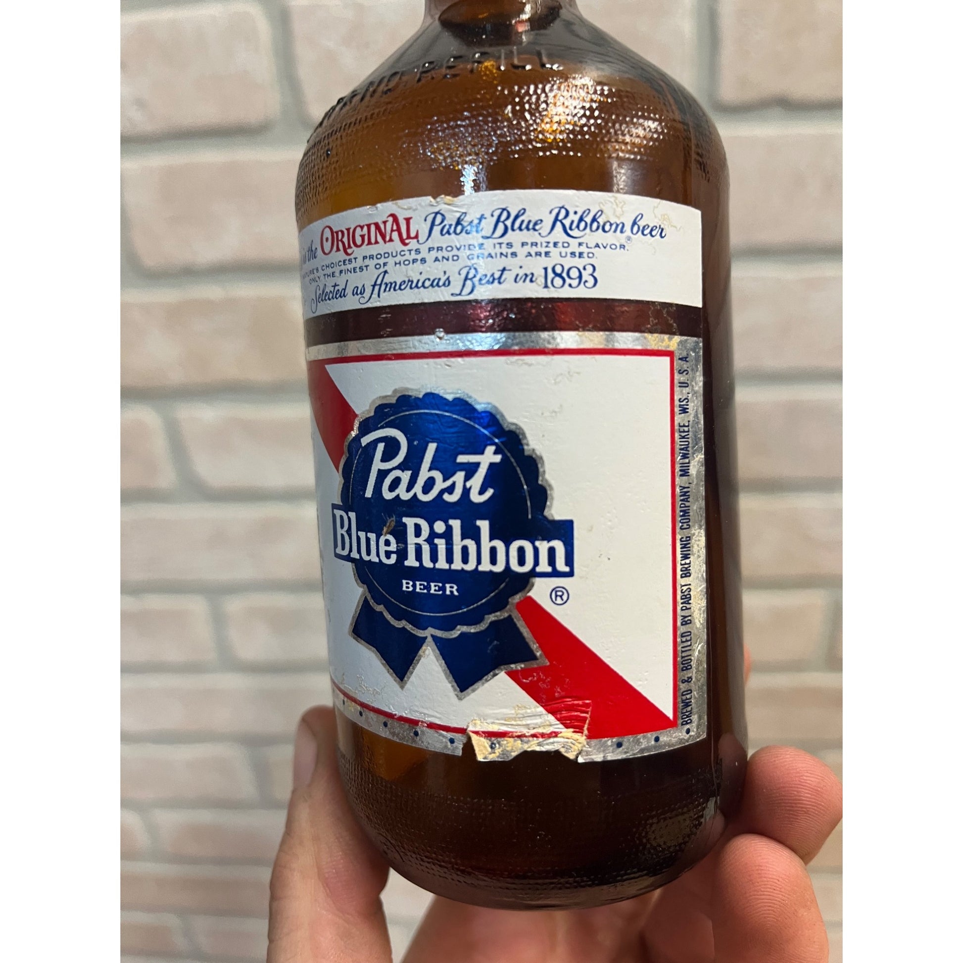 Vintage Pabst Blue Ribbon beer Stubby Beer Bottle Short 12oz EMPTY Milwaukee