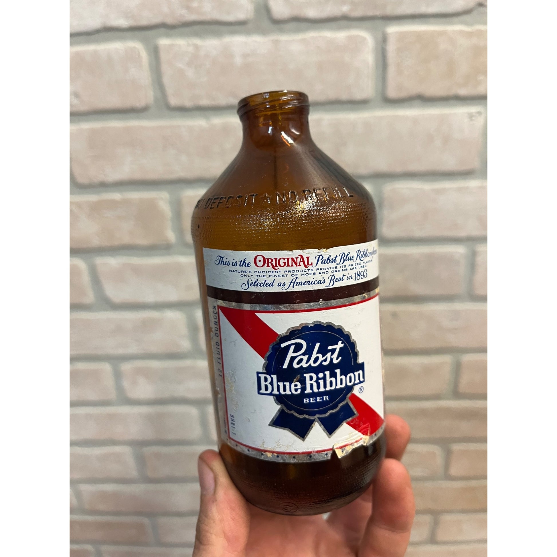 Vintage Pabst Blue Ribbon beer Stubby Beer Bottle Short 12oz EMPTY Milwaukee