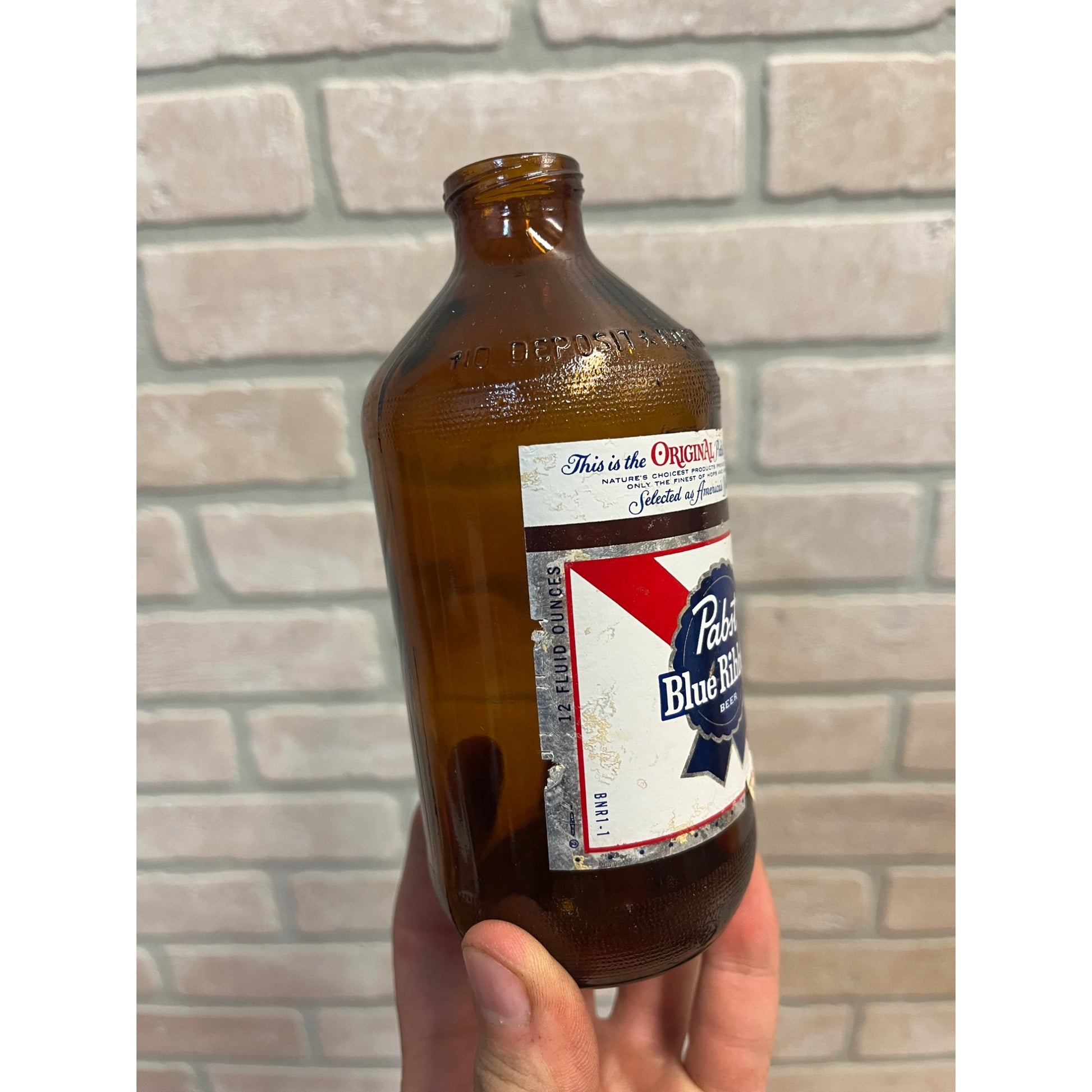 Vintage Pabst Blue Ribbon beer Stubby Beer Bottle Short 12oz EMPTY Milwaukee