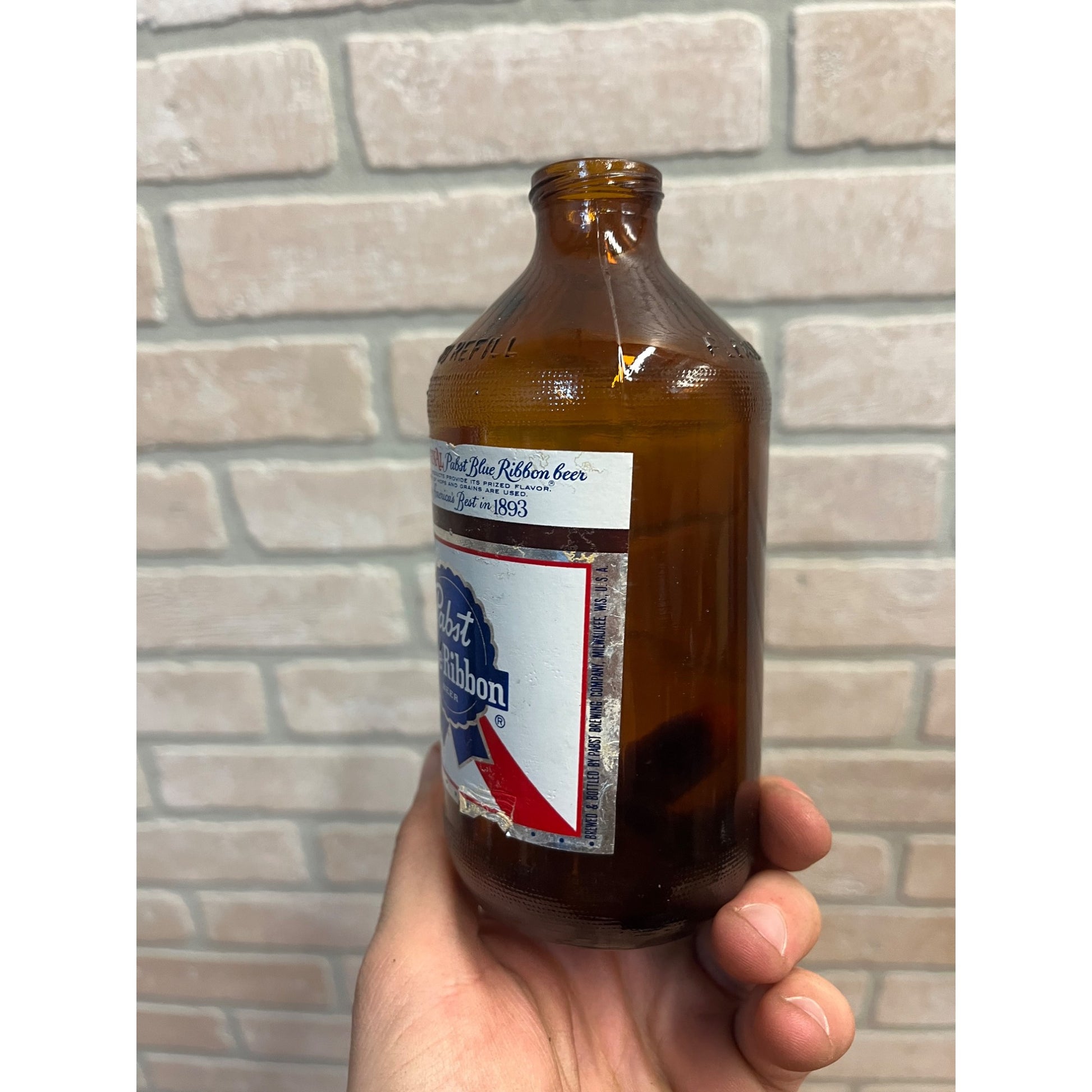 Vintage Pabst Blue Ribbon beer Stubby Beer Bottle Short 12oz EMPTY Milwaukee