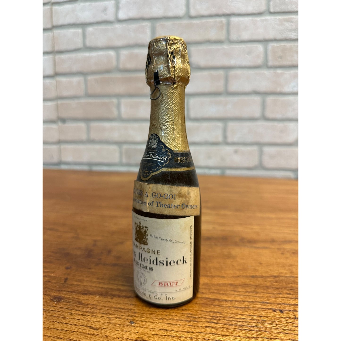 RARE - Vintage c1960s Charles Heidsieck Champagne Liqueur Bottle w/ Seal