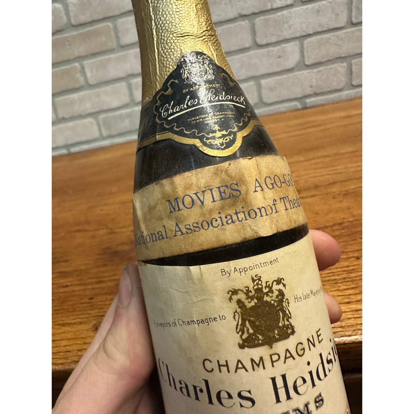 RARE - Vintage c1960s Charles Heidsieck Champagne Liqueur Bottle w/ Seal