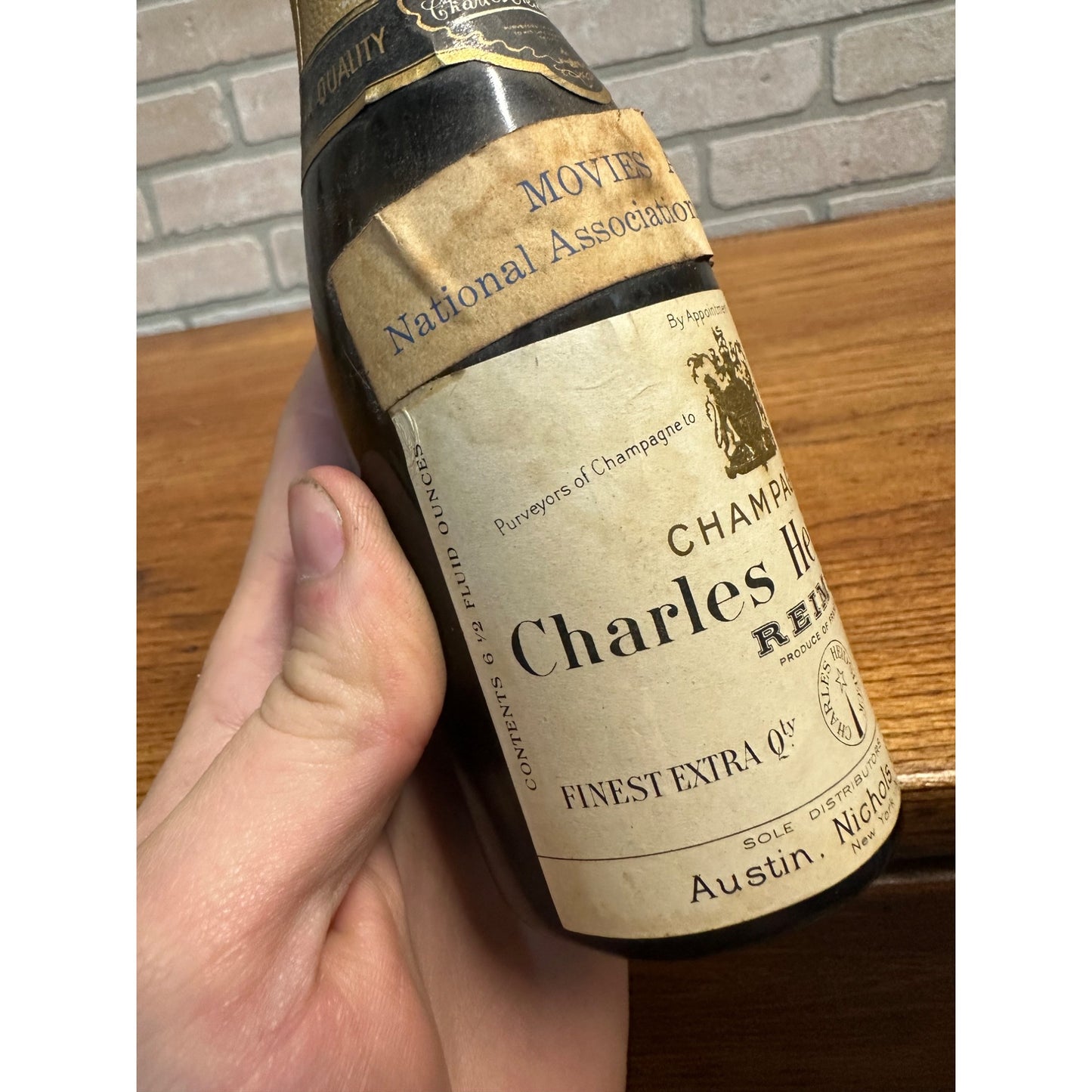 RARE - Vintage c1960s Charles Heidsieck Champagne Liqueur Bottle w/ Seal