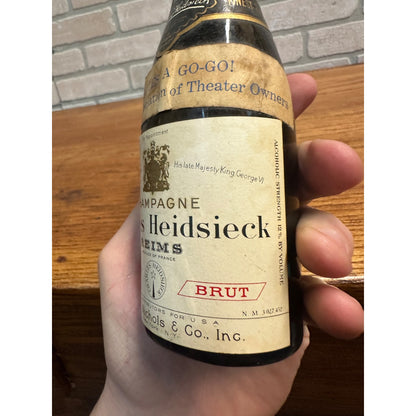 RARE - Vintage c1960s Charles Heidsieck Champagne Liqueur Bottle w/ Seal