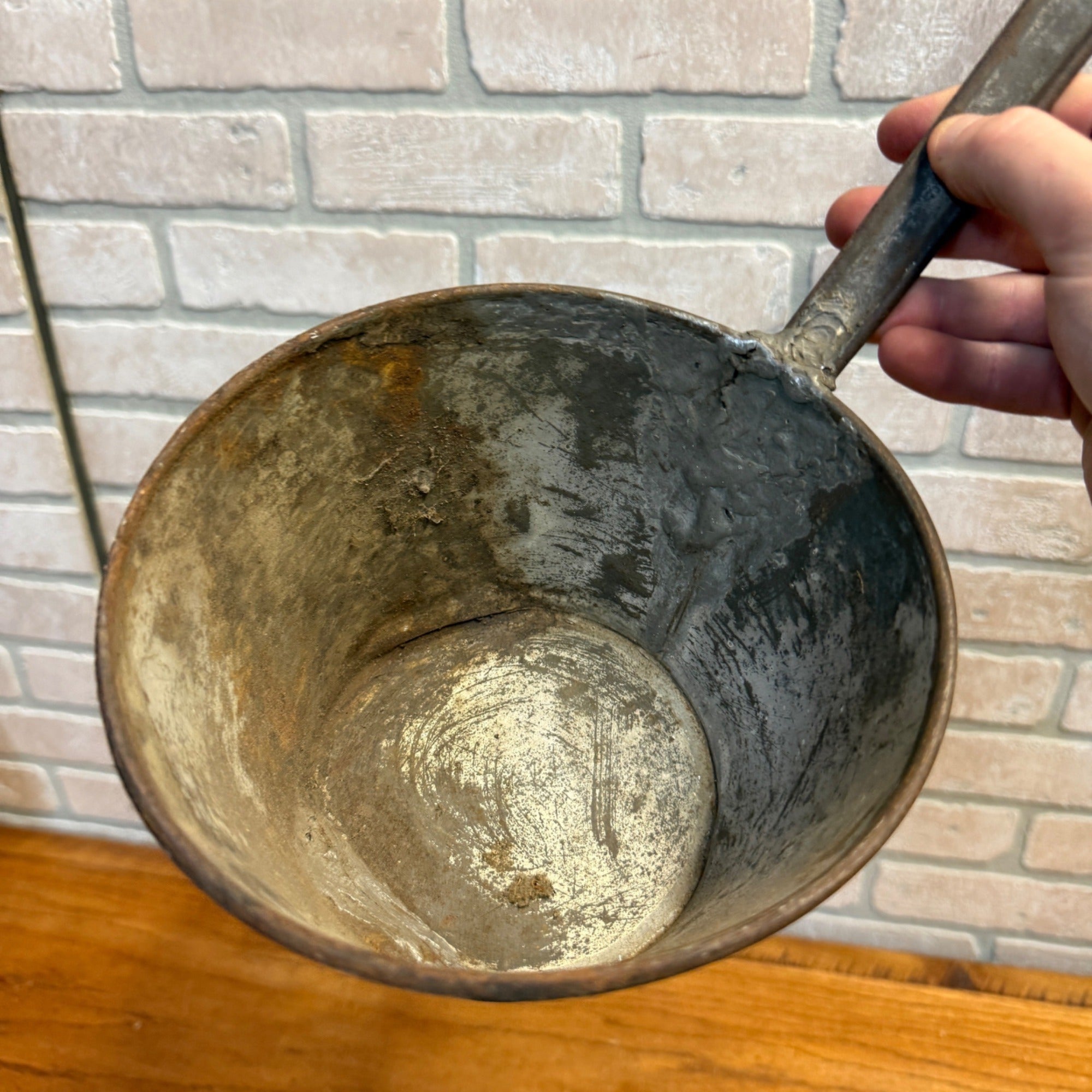 Large Vintage Metal Ladle With Long Handle Rustic Primitive Kitchen Decor