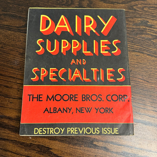 Vintage 1939 Dairy Supplies And Specialties Catalog Moore Bros. Albany NY