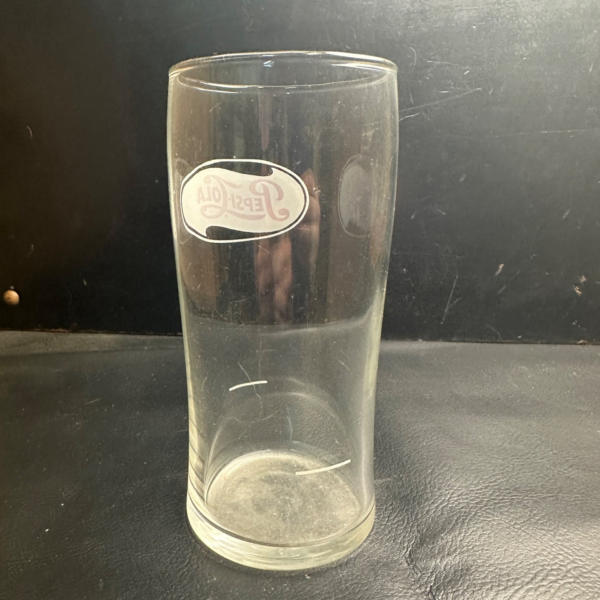 Vintage Pepsi Cola Red & White ACL Syrup Line Soda Fountain Glass 5-3/4"