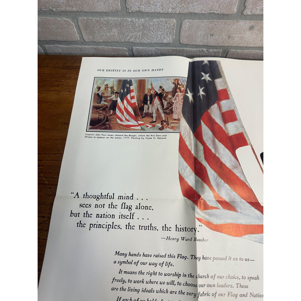 Vintage American Fore Loyalty Group Insurance Poster Henry Ward Beecher