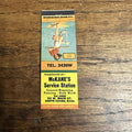 1940s 1950s Pinup Girlie Girly Matchbook Cover North Adams MASS McKane Service