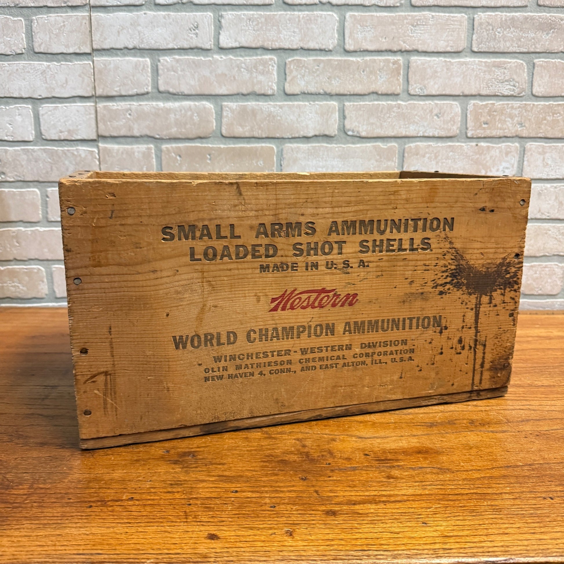 Vintage Western Super X Wooden Ammo Box Crate 10ga Shot Shells Small Arms