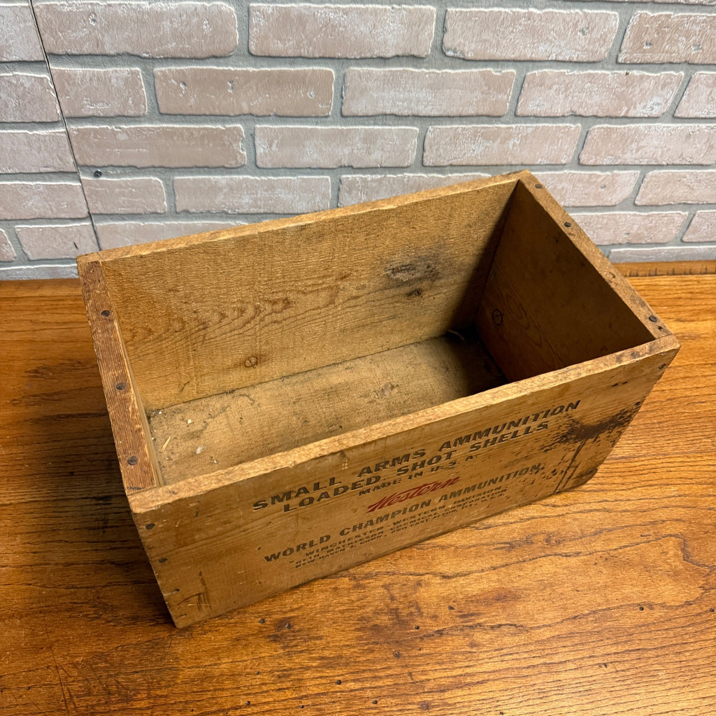 Vintage Western Super X Wooden Ammo Box Crate 10ga Shot Shells Small Arms
