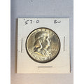 1957-D BU Franklin Silver Half Dollar Coin
