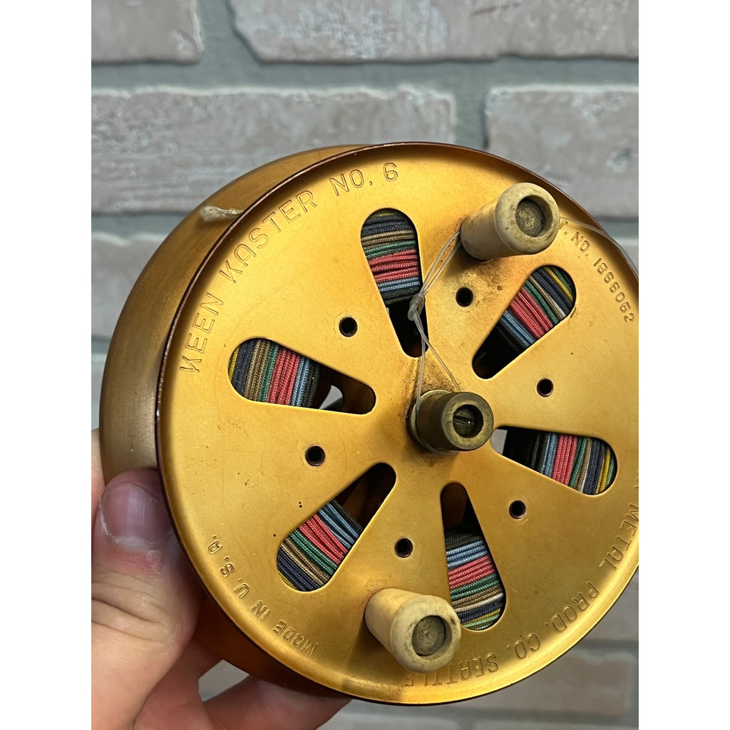 Vintage Keen Kaster No. 6 Fishing or Angling Reel Ravenna Metal Production Co. Seattle, Washington.