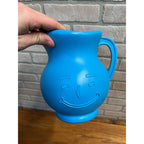Vintage 1984 Kool-Aid Man Blue Plastic 2-Quart Pitcher + 4 Cups