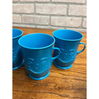 Vintage 1984 Kool-Aid Man Blue Plastic 2-Quart Pitcher + 4 Cups