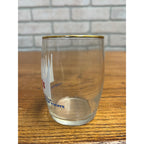 Vintage Hamm's Beer Sample Barrel Glass Tavern Bar 3.25" White Crown