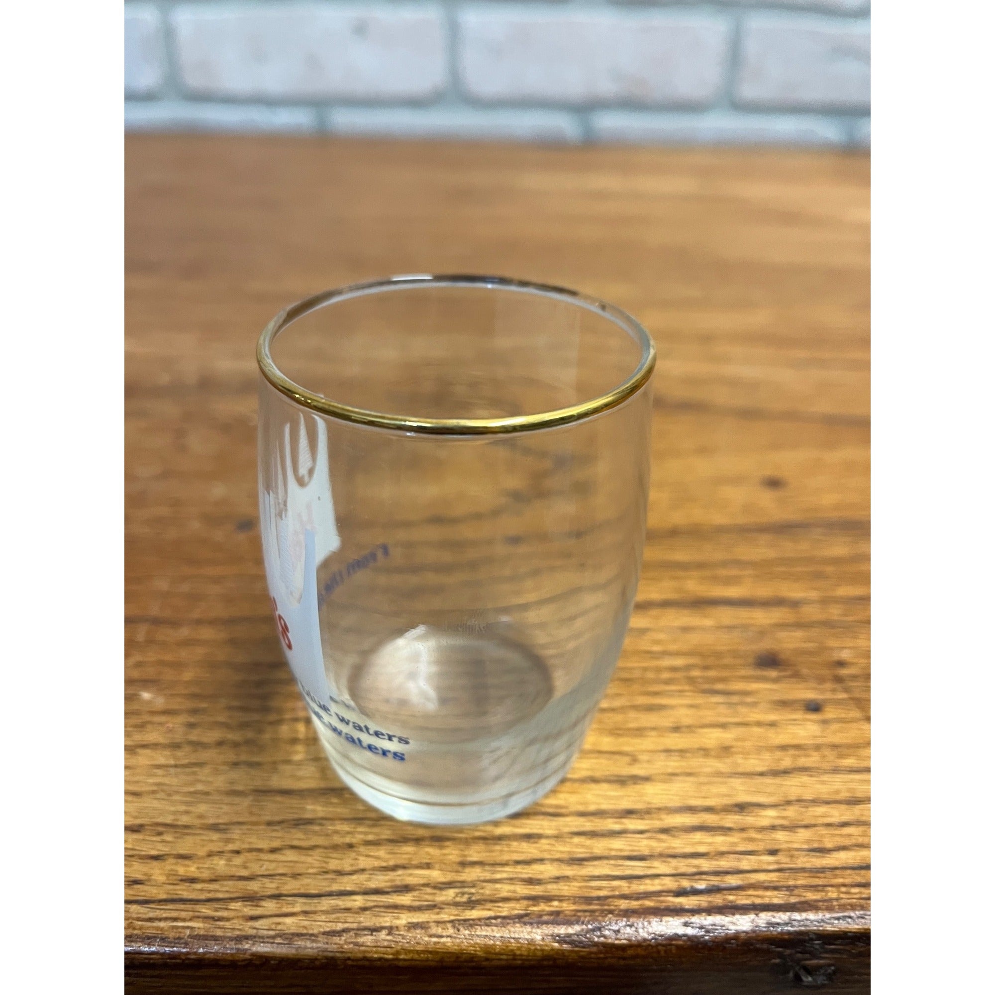 Vintage Hamm's Beer Sample Barrel Glass Tavern Bar 3.25" White Crown