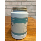 Vintage Kent Drug Company Plaster Paris Plastic Jar Can w/ Contents