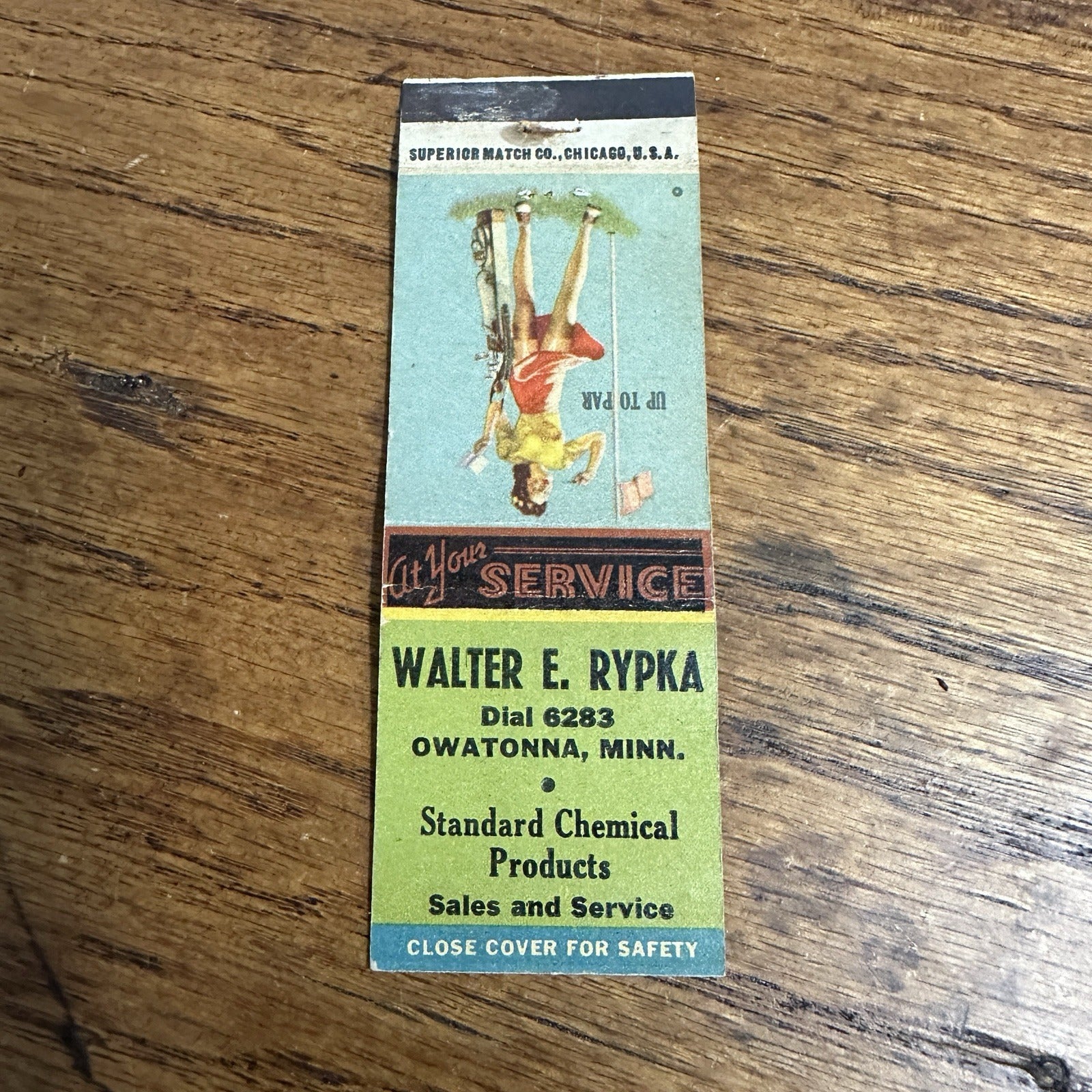1940s 1950s Pinup Girlie Girly Matchbook Cover Walter Rypka Standard Owatonna MN
