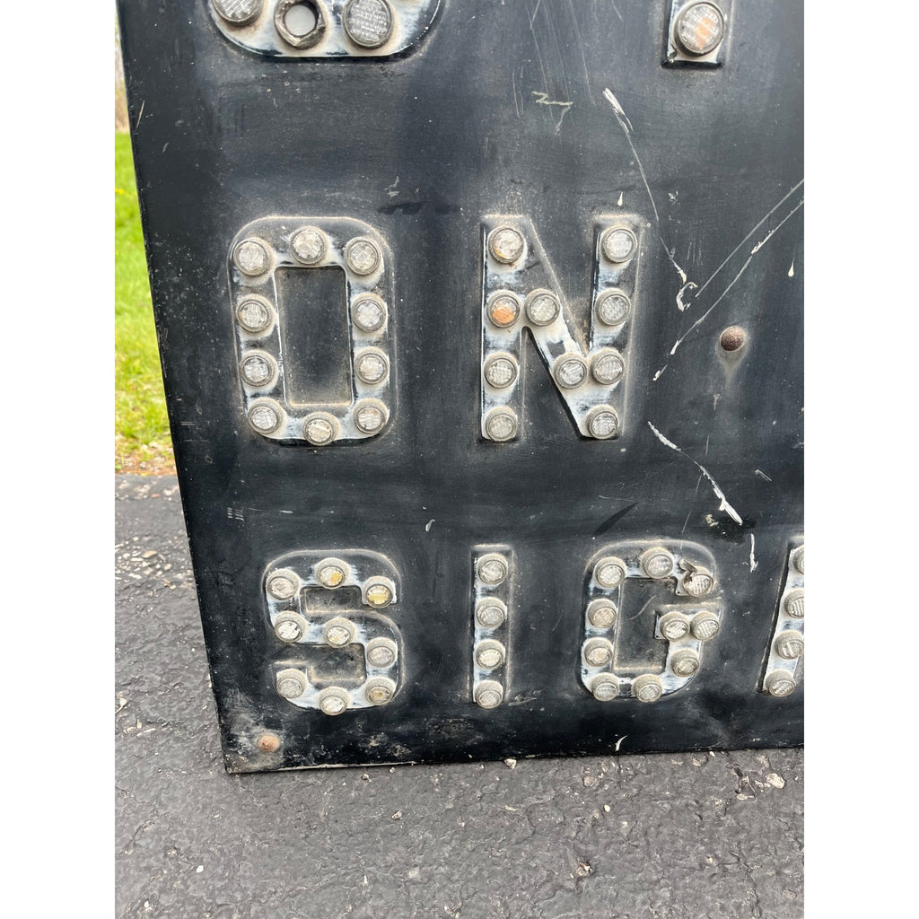 Vintage Railroad "Stop on Red Signal" Sign w/ Reflective Cat Eyes Train RR