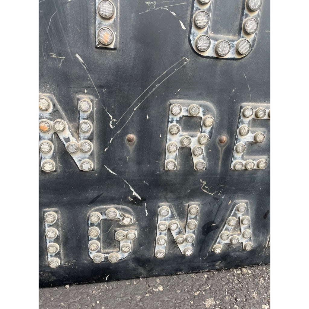 Vintage Railroad "Stop on Red Signal" Sign w/ Reflective Cat Eyes Train RR