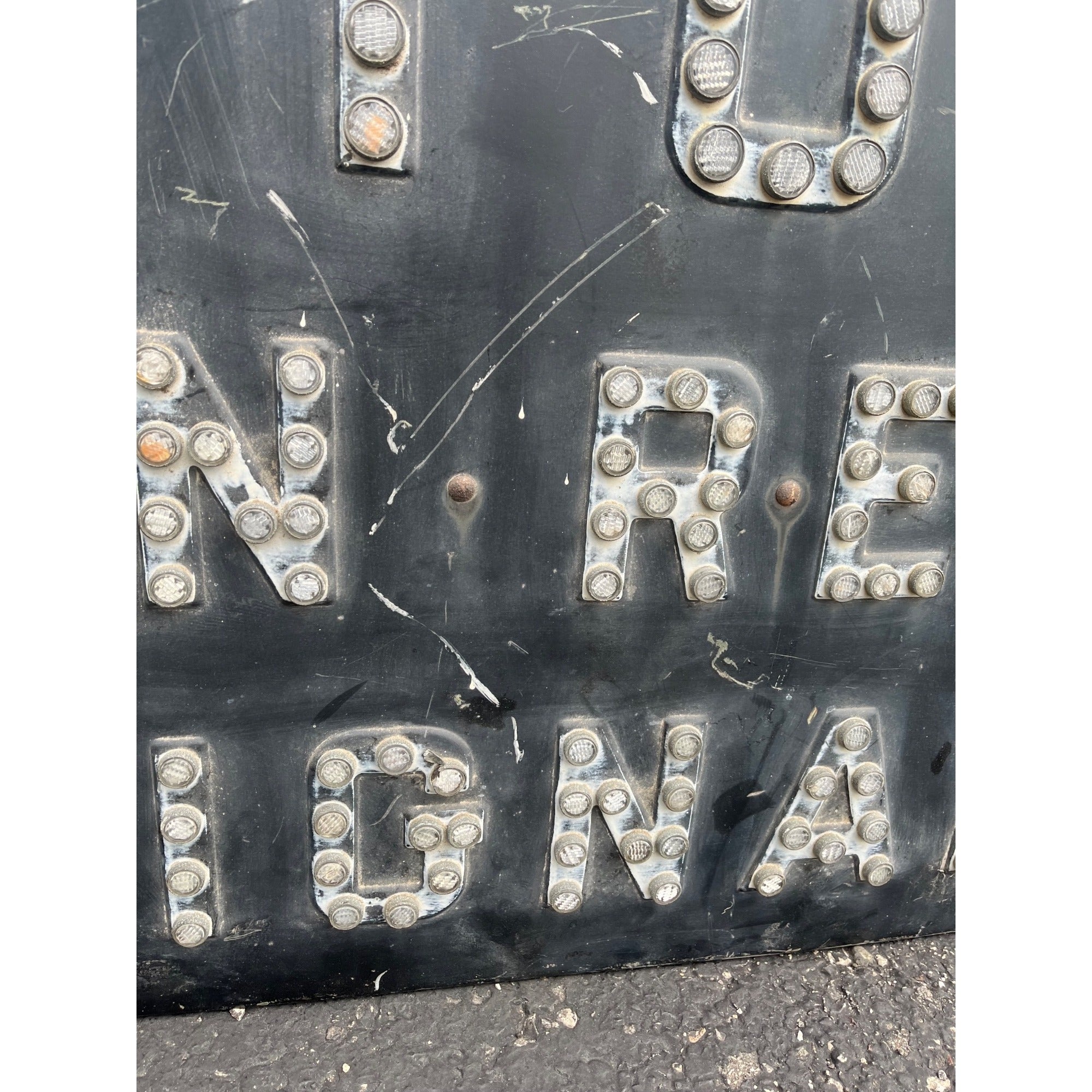 Vintage Railroad "Stop on Red Signal" Sign w/ Reflective Cat Eyes Train RR