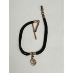 Original Victorian Human Hair Watch Fob Chain Mourning Memento Mori w/ Locket