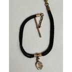 Original Victorian Human Hair Watch Fob Chain Mourning Memento Mori w/ Locket