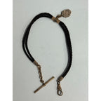 Original Victorian Human Hair Watch Fob Chain Mourning Memento Mori w/ Locket