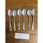 Vintage Oneida Community Stainless Tudor Plate "Chalfonte" Pattern Teaspoons Set of Six (6)