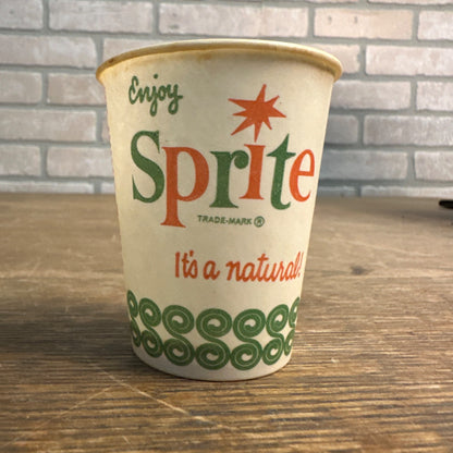 Scarce 1960s Sprite 4oz Sample Cup Multicolor Version Paper Wax Cup