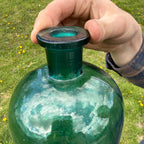 Large 12" Antique Green Aqua Blue Ink Apothecary Medicine Hospital Bottle